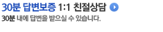 30분 답변보증 1:1 친절상담